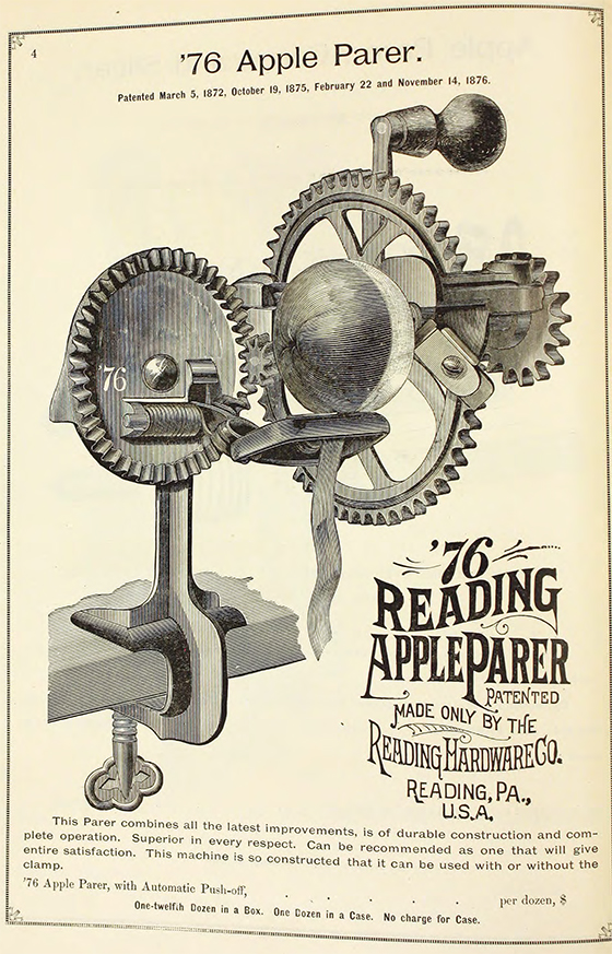 Reading 76 Apple Parer advertisement 1885