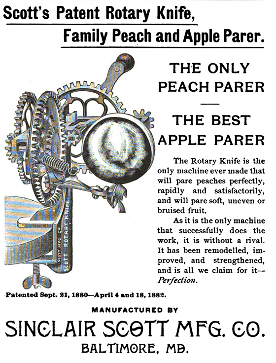 Sinclair-Scott Advertisement for Rotary Peach & Apple Parer