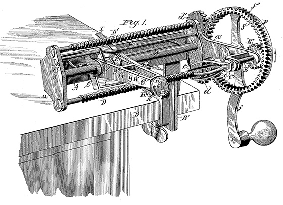 Shaking Head Fruit-Paring Machine Patent Drawing